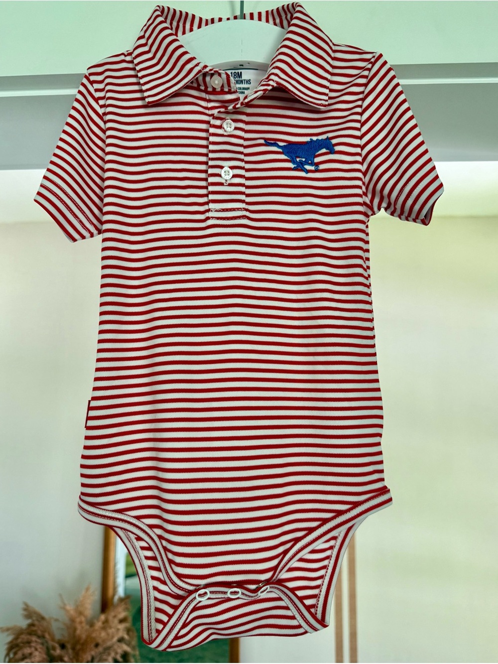 Garb SMU Mustangs Bodysuit Sz 12-18 Months EUC